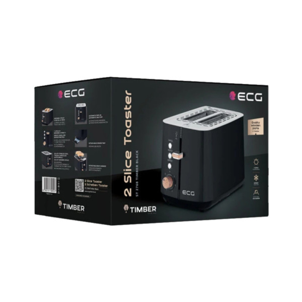 Тостер ECG ST 2768 Timber Black
