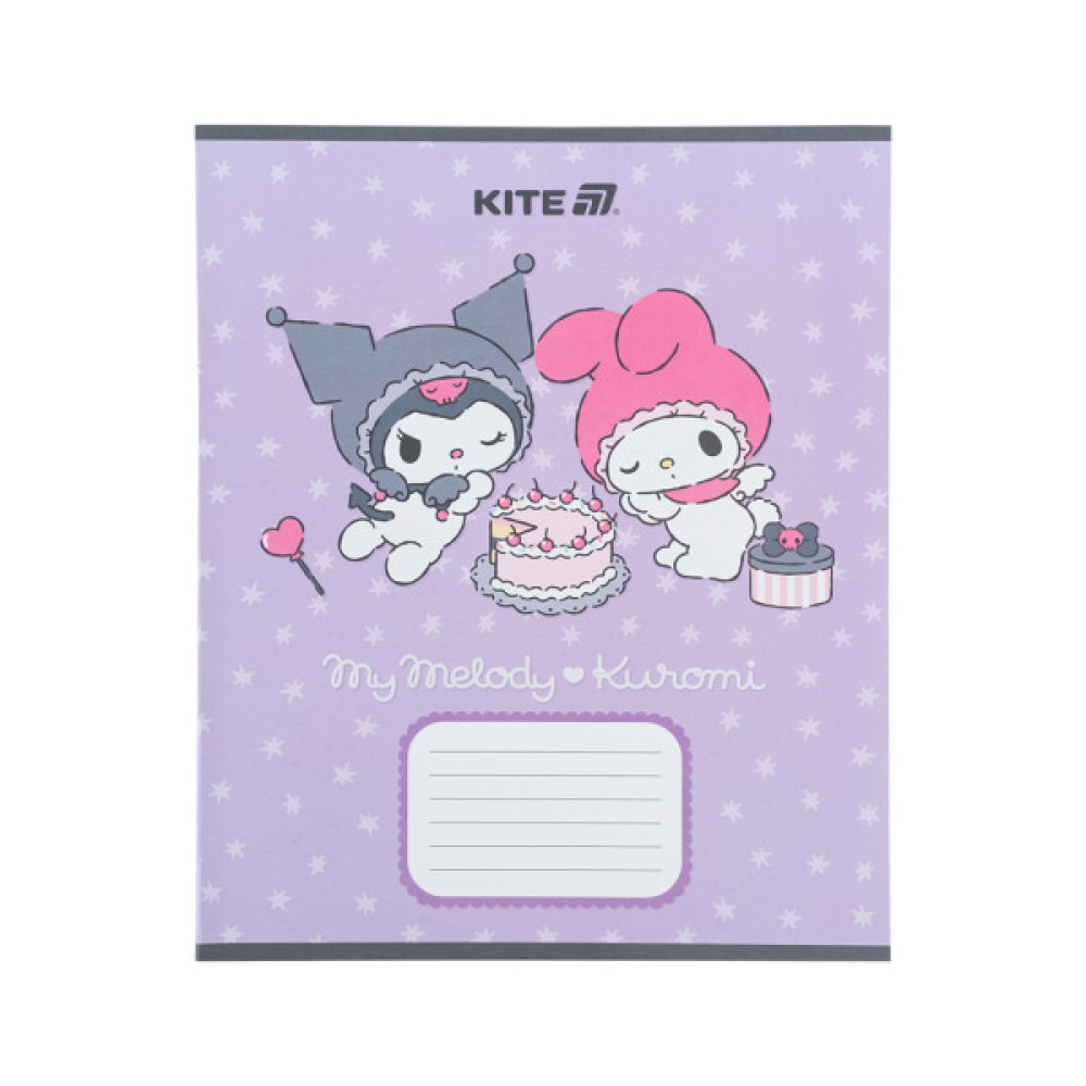 Зошит Kite Kuromi, 12 аркушів, коса лінія (HK25-235-2)