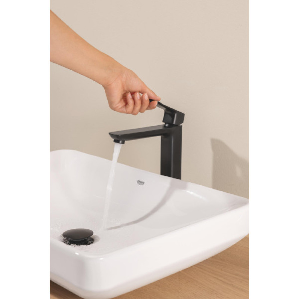 Змішувач для раковини Grohe QuickFix Dice Black XL-розміру, довж. виливу - 161мм, неповоротний, 1 важіль, чорний матовий