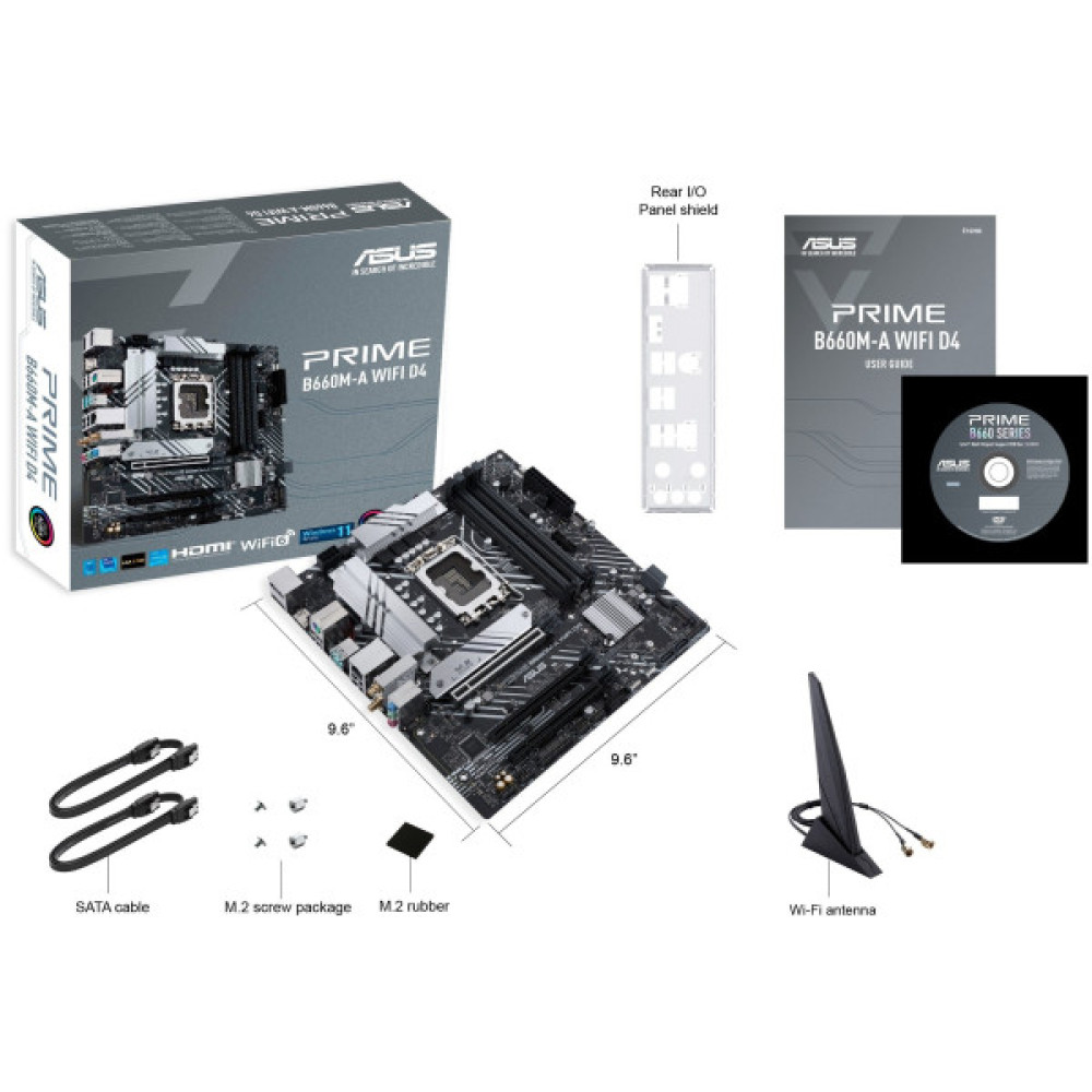 Материнcька плата ASUS PRIME B660M-A WIFI D4 s1700 B660 4xDDR4 M.2 HDMI DP Wi-Fi BT mATX