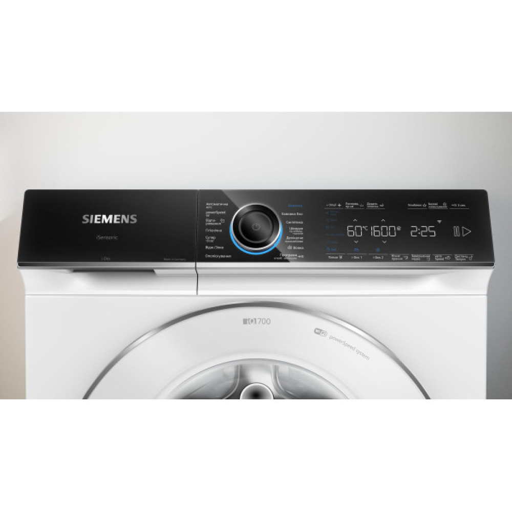 Пральна машина Siemens фронтальна, 10кг, 1600, A+++, 60см, дисплей, Home Connect, I-Dos, білий