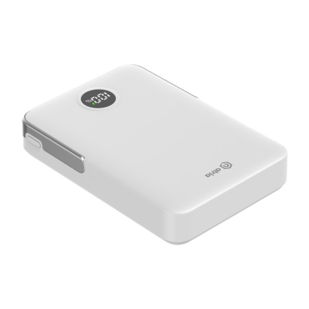 Батарея універсальна Atria 10000mAh, PD/20W, 15W Wireless MagSafe, White (WPD-W57)