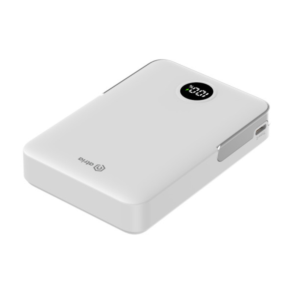 Батарея універсальна Atria 10000mAh, PD/20W, 15W Wireless MagSafe, White (WPD-W57)