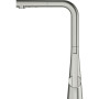 Змішувач для кухні Grohe Scala, довж.виливу - 205мм, поворотний/витяжний, 1важіль, супер сталь