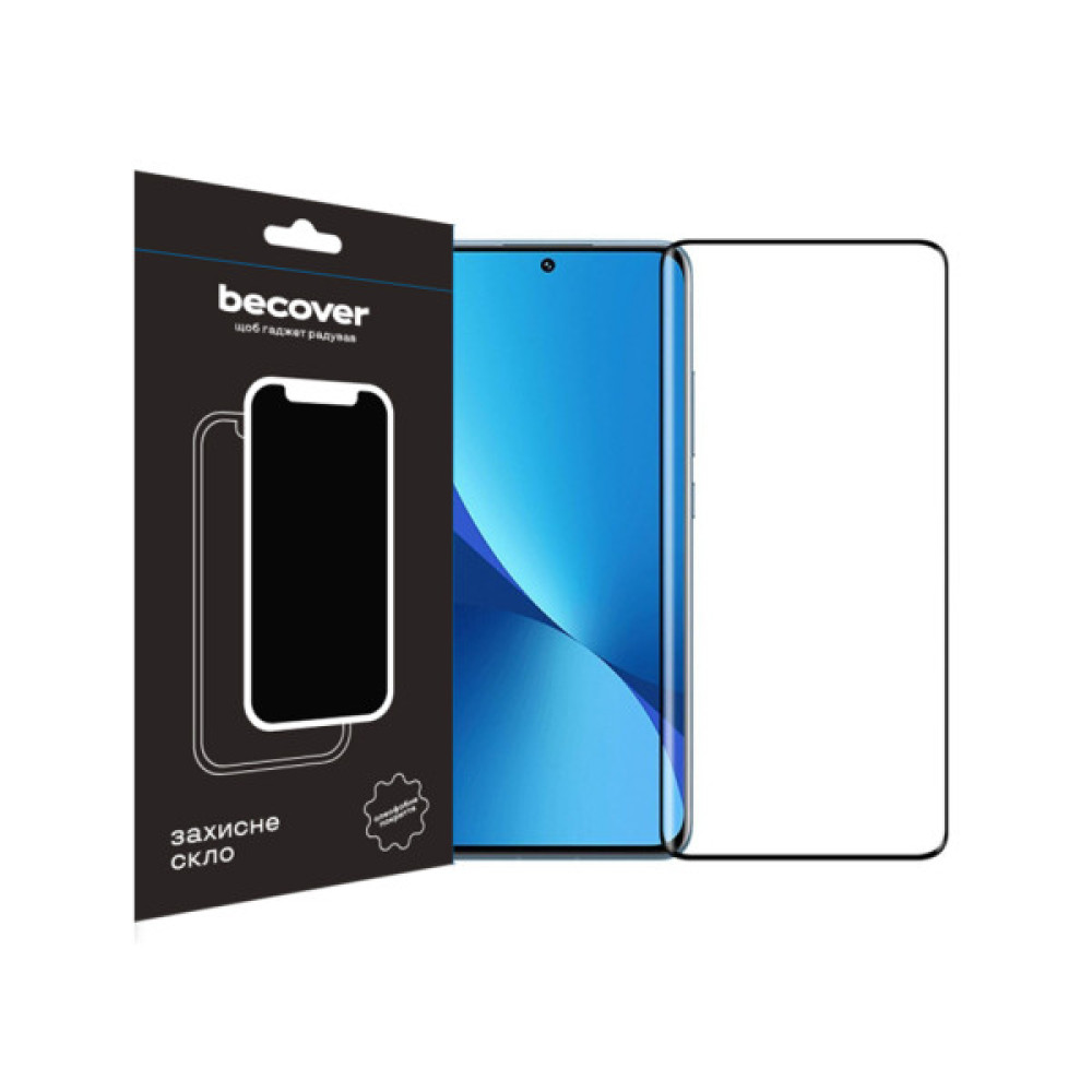 Скло захисне BeCover Xiaomi Redmi 12 Black (709610) Скло захисне BeCover Xiaomi Redmi 12 Black (709610)