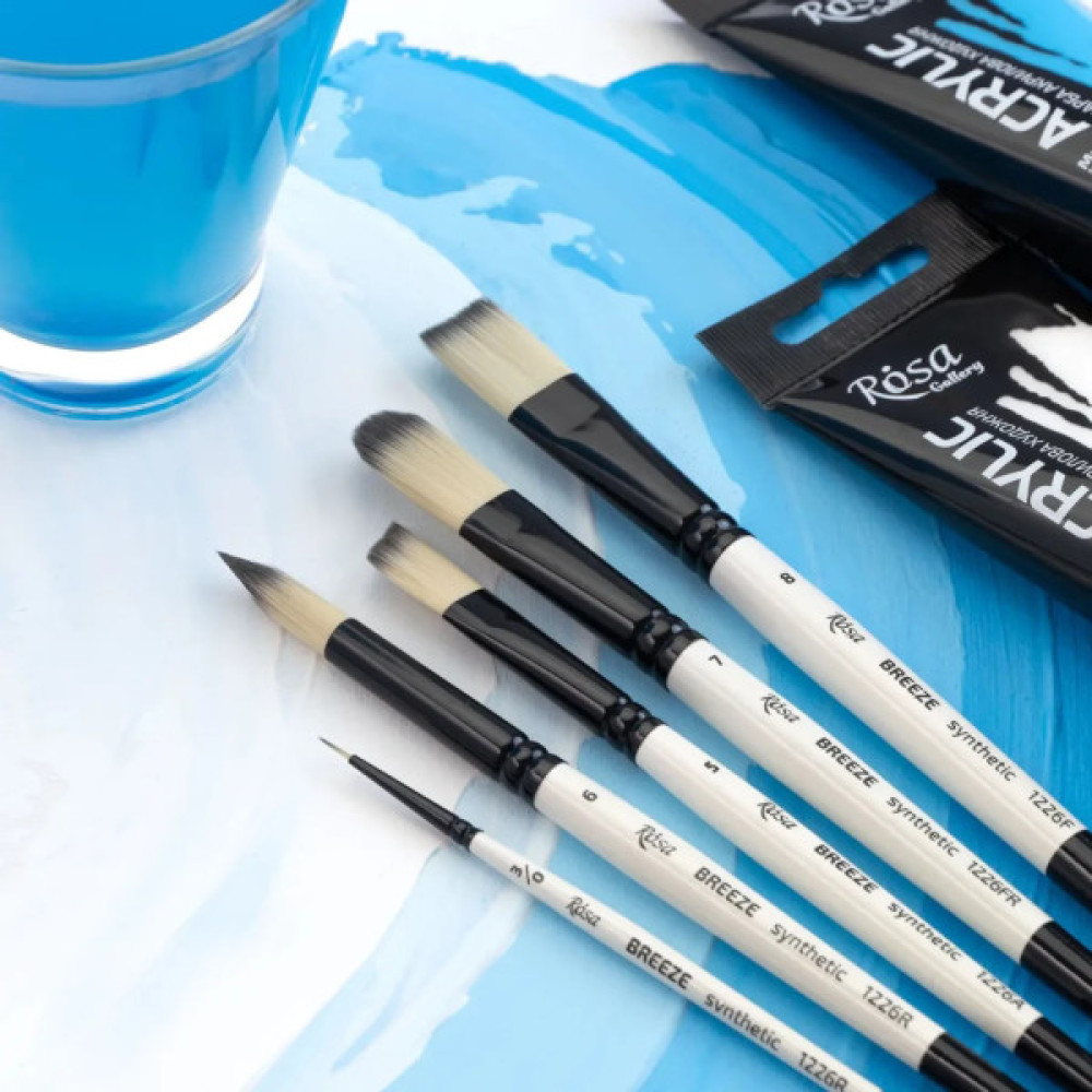 Пензлик для малювання Rosa Синтетика овальна, BREEZE 1226FR, №0 (4823098535669)