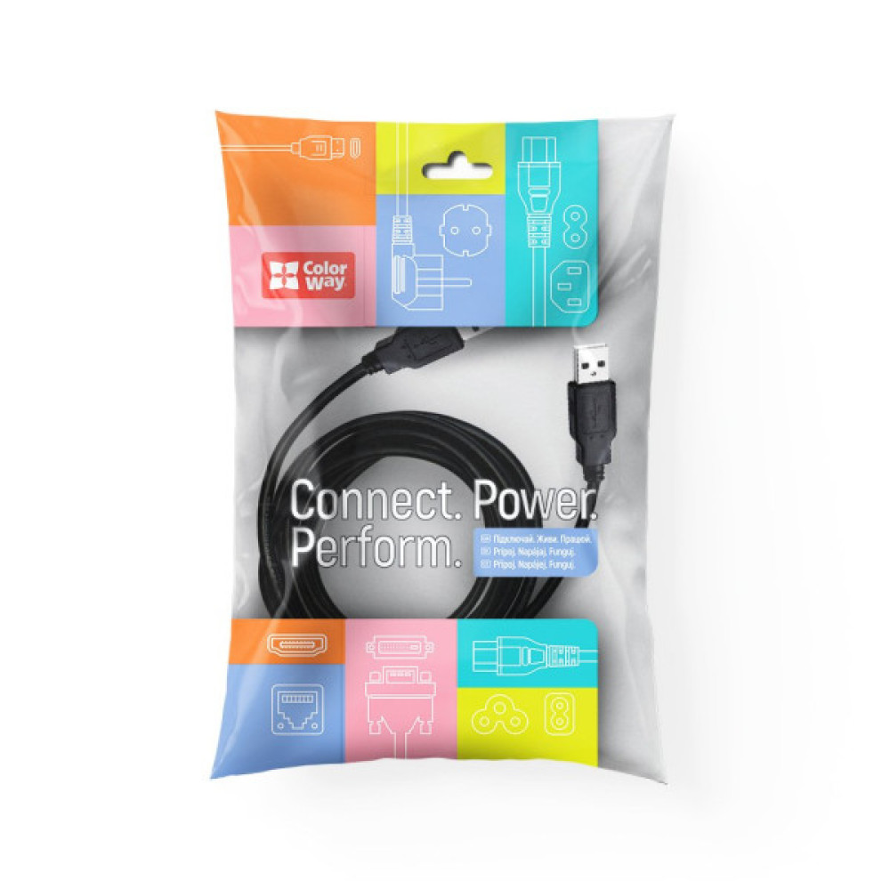 Дата кабель USB 2.0 AM/AM 1.0m black ColorWay (CW-CBUU071-BK)