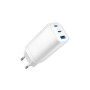 Зарядний пристрій Gembird USB-A + 2xType-C (PD18W + QC3.0 27W) white (TA-UC-PDQC65-01-W) Зарядний пристрій Gembird USB-A + 2xType-C (PD18W + QC3.0 27W) white (TA-UC-PDQC65-01-W)