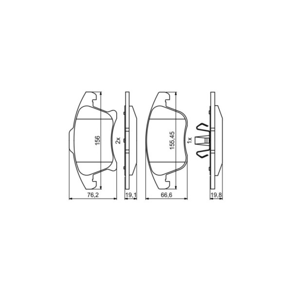 Гальмівні колодки Bosch 0986494837 Гальмівні колодки Bosch 0986494837