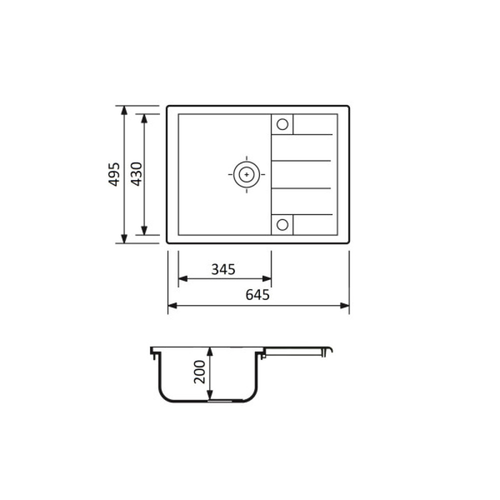 Набір кухонний Adamant Anila, штучний камінь, прямокут., з крилом, 645х495х200мм, чаша - 1, врізна, Old stone + змішувач