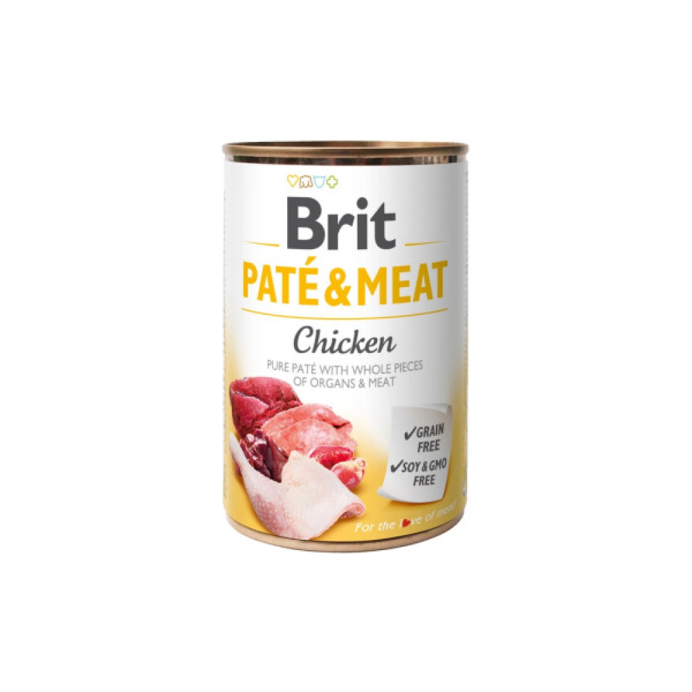 Вологий корм для собак Brit Care Pate and Meat для дорослих собак з куркою (8595602557417)