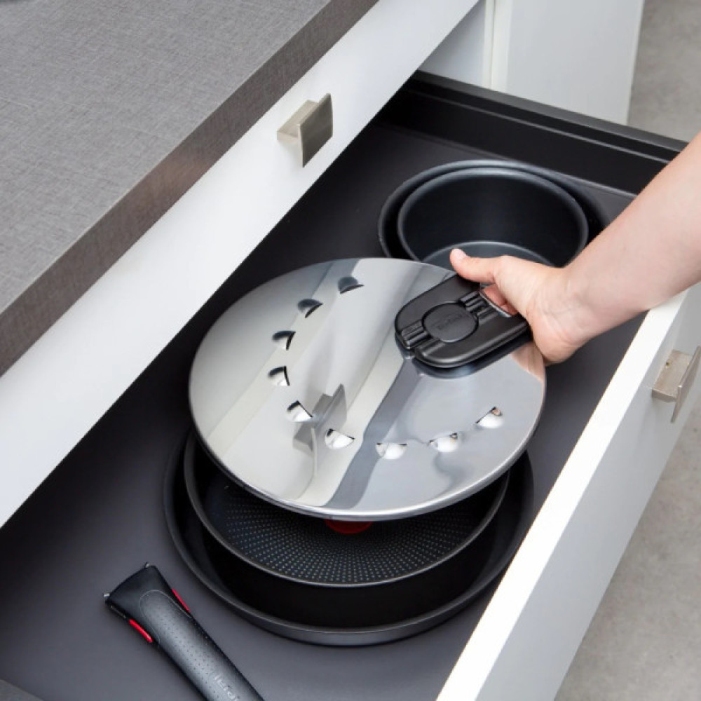 Кришка для посуду Tefal Ingenio, 20-28см, нержавіюча сталь, пластик (L9829853)