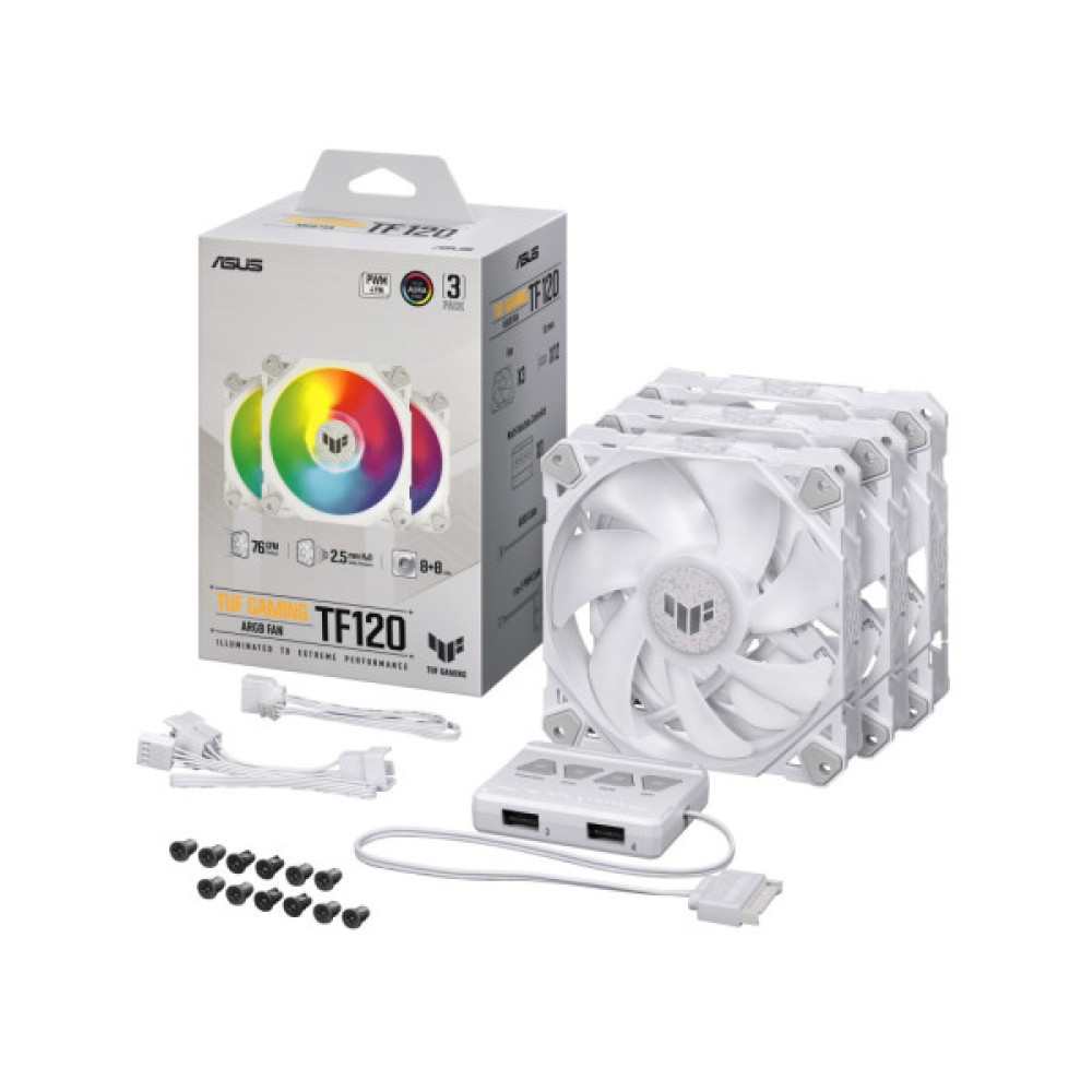 Кулер до корпусу ASUS TUF Gaming TF120 ARGB 3IN1 White (90DA0033-B09030)