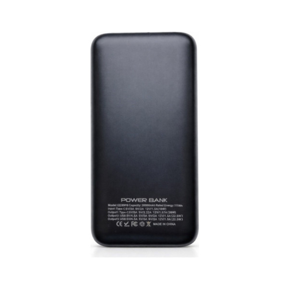Батарея універсальна Extradigital 30000mAh, 22.5W, black (ED30PB)