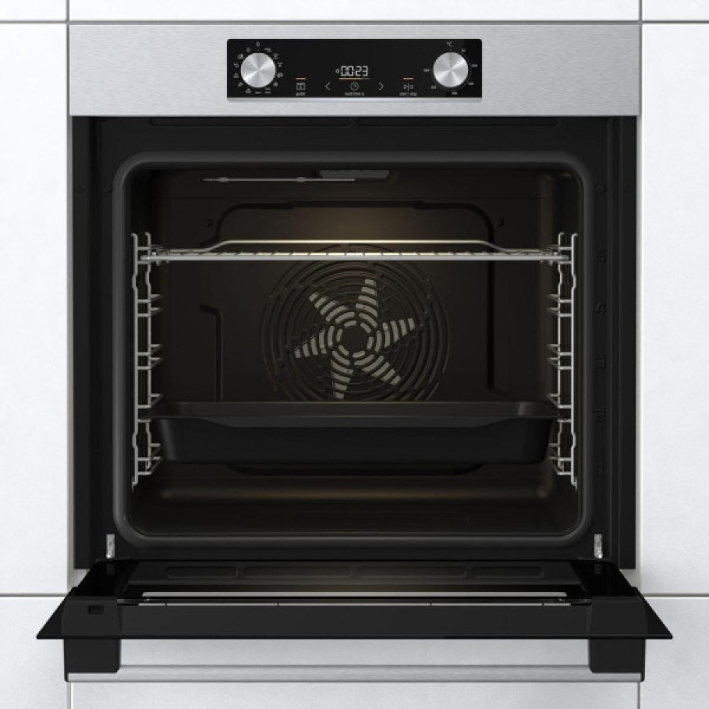Комплект Gorenje (духовка + поверхня склокераміка BO6737E02X -нерж + ECT41SC- чорна), 738881