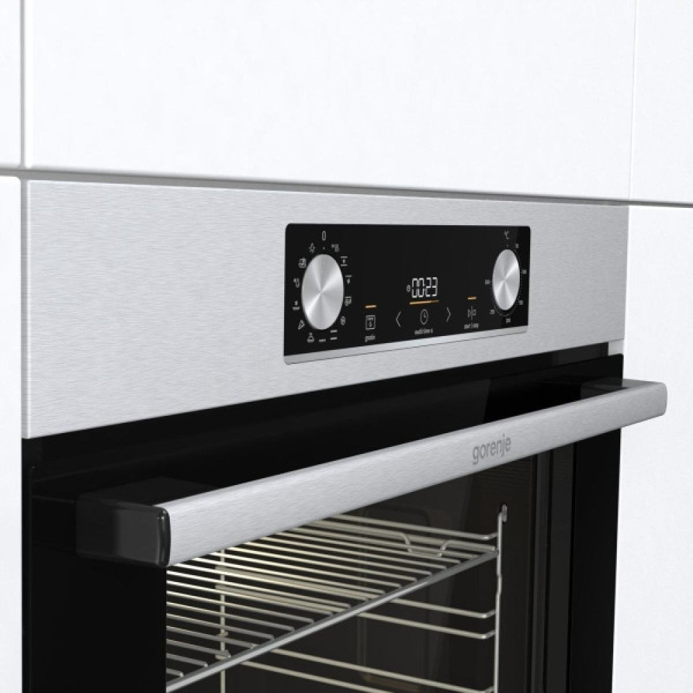 Комплект Gorenje (духовка + поверхня склокераміка BO6737E02X -нерж + ECT41SC- чорна), 738881