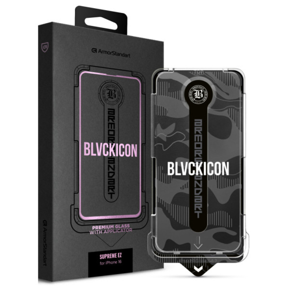 Скло захисне Armorstandart Black Icon Supreme EZ iPhone 16 (ARM80848) Скло захисне Armorstandart Black Icon Supreme EZ iPhone 16 (ARM80848)