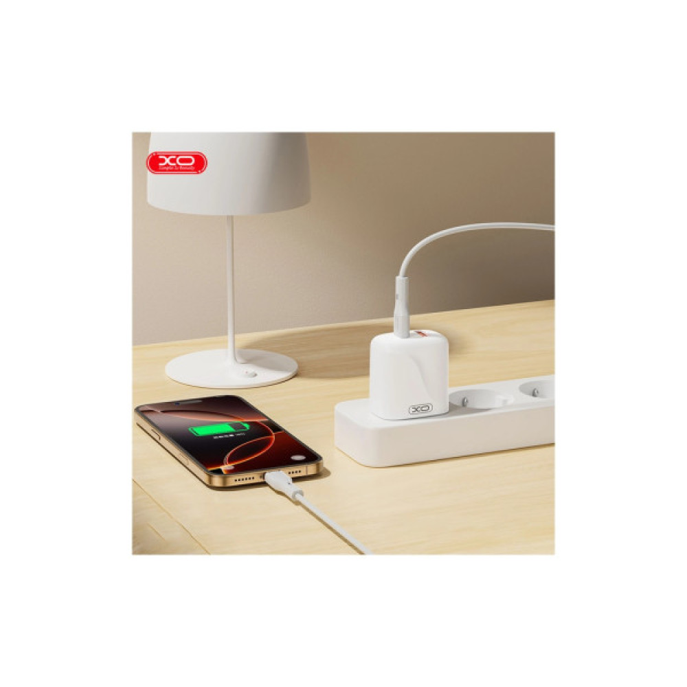 Зарядний пристрій XO 1xUSB-C PD20W + 1xUSB QC3.0 White (L158.white)