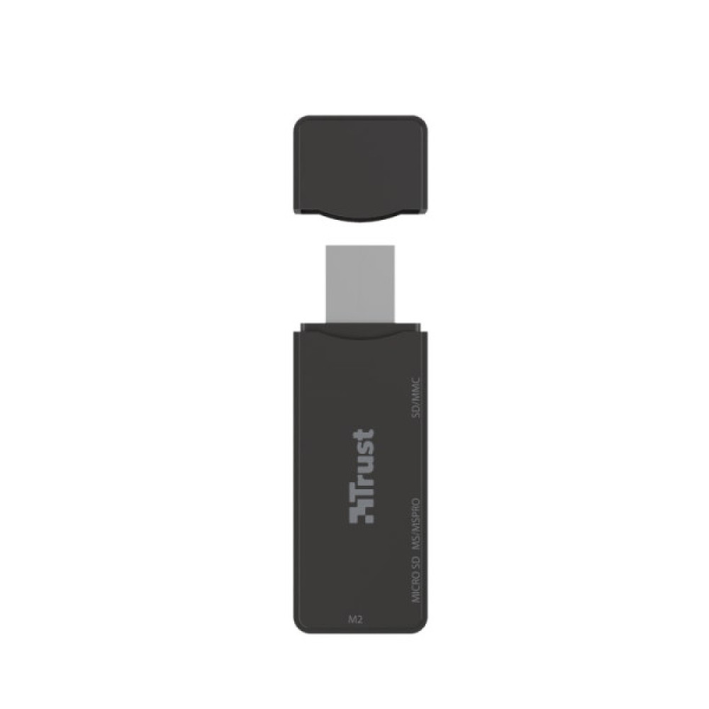 Кардрідер Trust Nanga USB-A 3.2 > SD/microSD/MS/MSPRO/ммC/M2, чорний