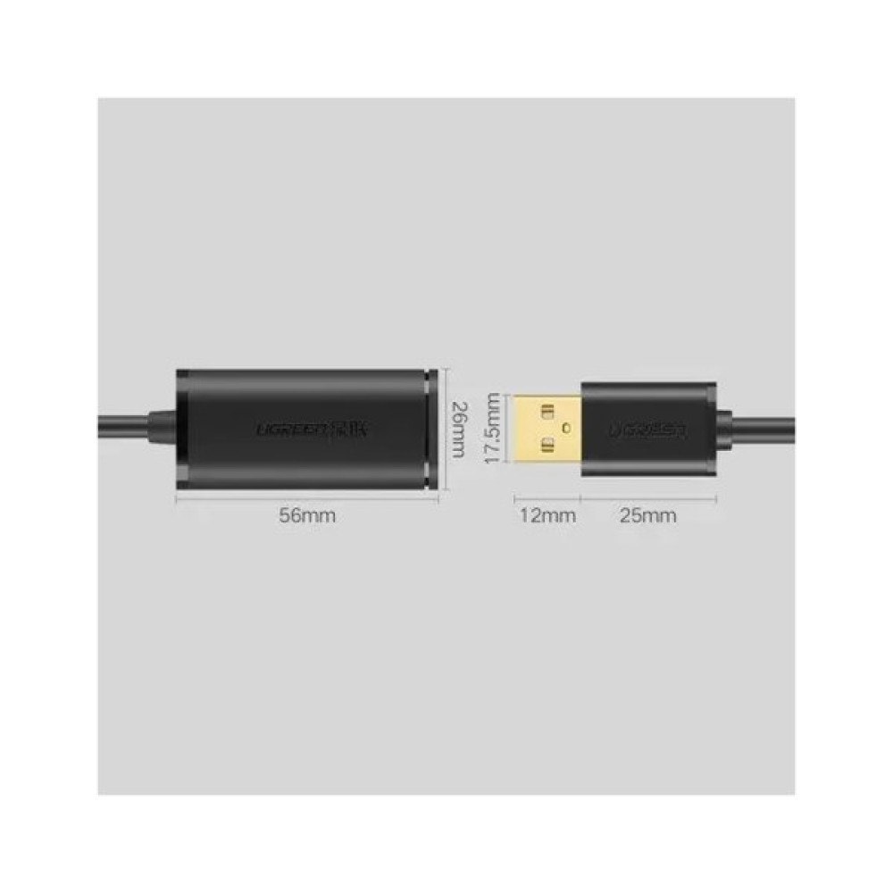 Дата кабель USB 2.0 AM to AF 15.0m Active black Ugreen (10323)