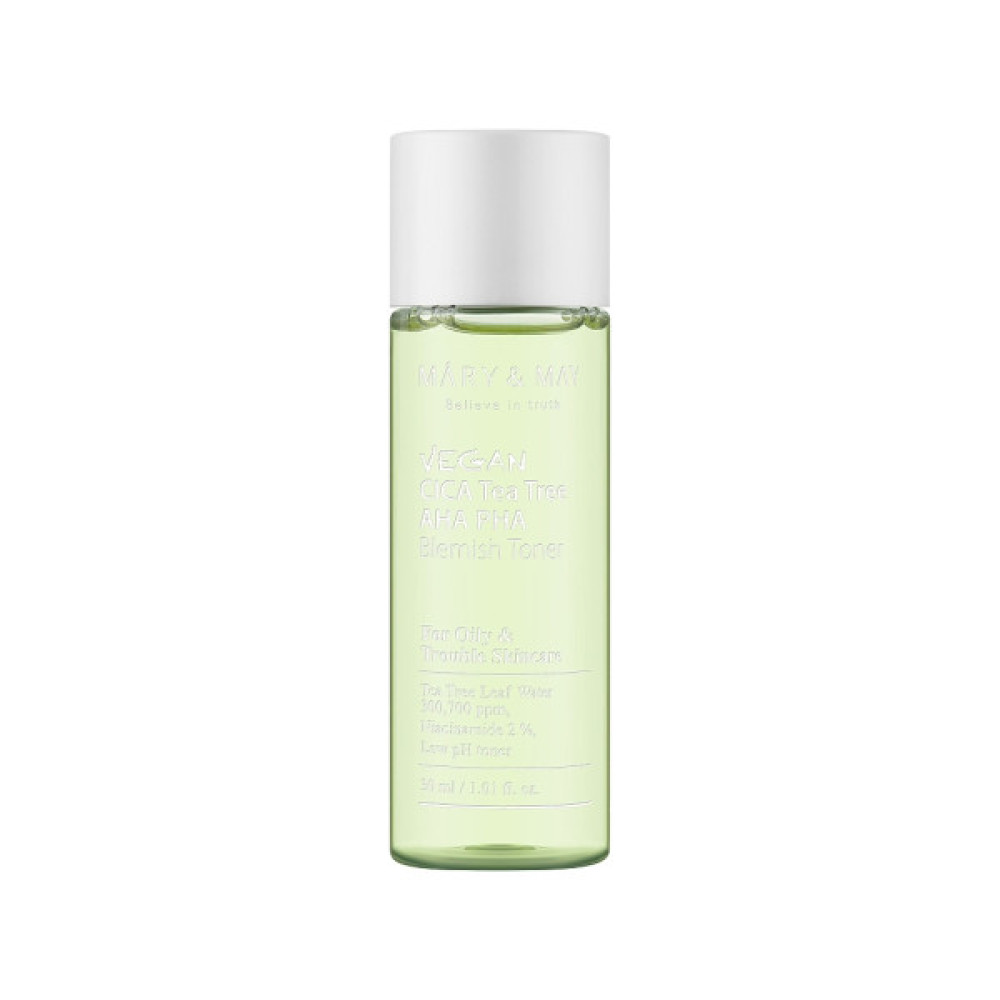Тонік для обличчя Mary & May Vegan Cica Tea Tree AHA PHA Toner 30 мл (8809670682149)