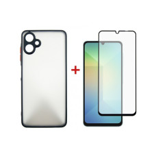 Чохол до мобільного телефона Dengos Kit Samsung Galaxy A06 case Matte + glass (Black) (DG-KM-126)