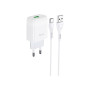 Зарядний пристрій HOCO C72Q Glorious USB QC3.0 + cable USB to USB-C 18W White (6931474732552)