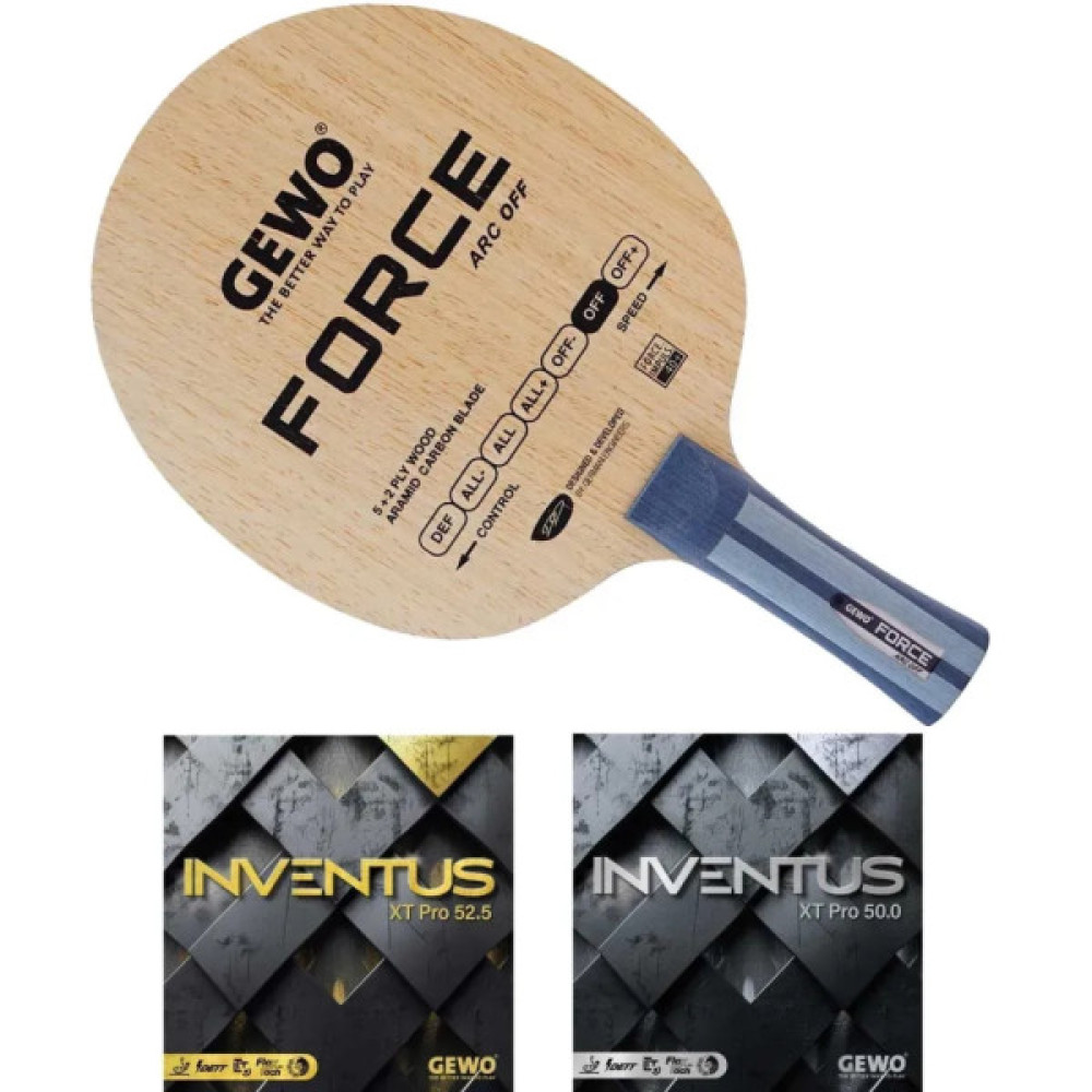 Ракетка для настільного тенісу Gewo Force ARC OFF, Inventus XT Pro 52.5 + 50.0, FL (1163700001) (931328)