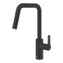 Змішувач для кухні Grohe Start, довж.виливу - 221мм,  поворотний, витяжний, 1 важіль + сенсор, матовий чорний