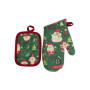 Кухонна прихватка Прованс набір рукавичка та прихватка Санта на зеленому (035795)