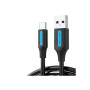 Дата кабель USB 2.0 AM to USB-C 0.5m 5.0A (25W) PVC black Vention (CORBD)
