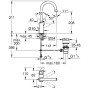 Змішувач для раковини Grohe QuickFix Swift L  довж. виливу - 140мм, поворотний, 1 важіль, хром