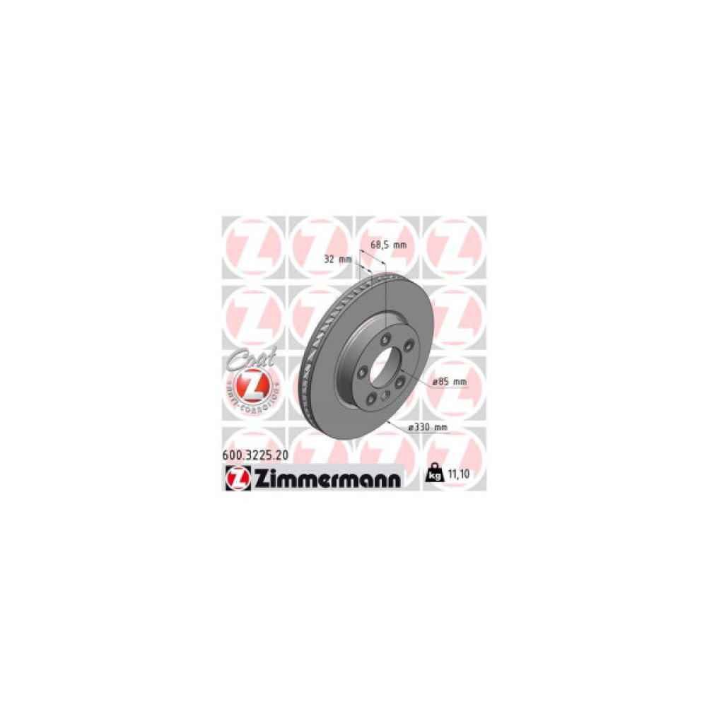 Гальмівний диск ZIMMERMANN 600.3225.20