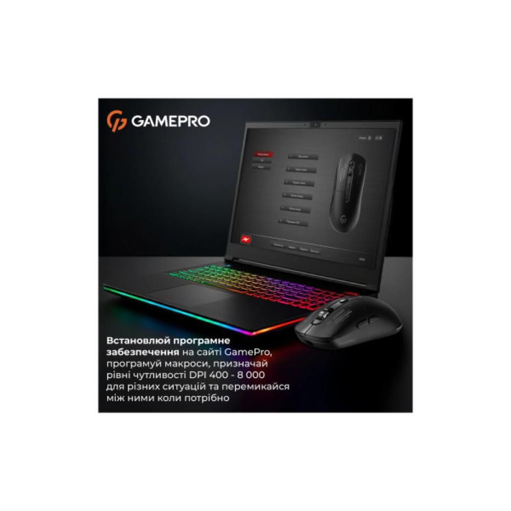 Мишка GamePro Genesis Winner Wireless/Bluetooth/USB Black (GM079B)