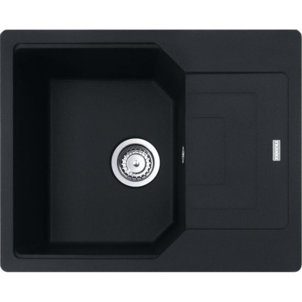 Мийка кухонна Franke Urban, фраграніт, прямокутник, з крилом, 620х500х220мм, чаша - 1, врізна, оборотна, UBG 611-62, чорний матовий