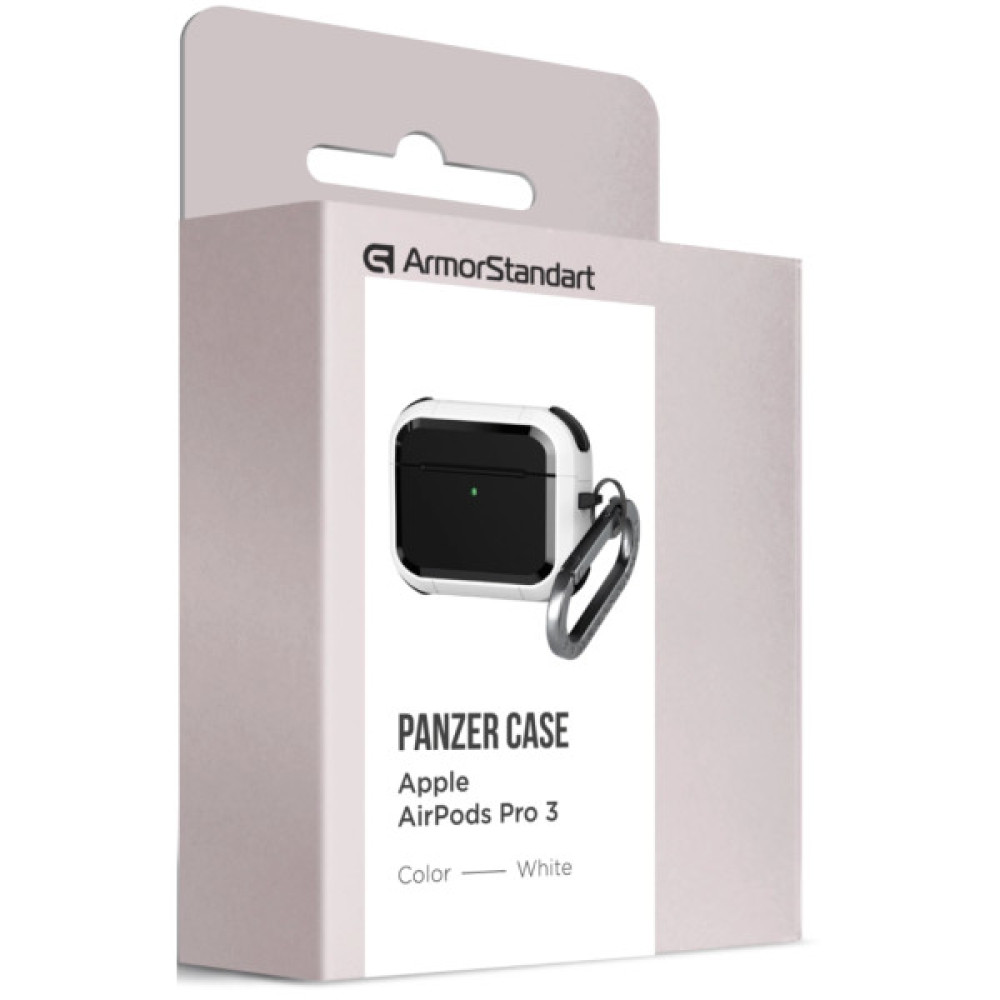 Чохол для навушників Armorstandart Panzer для Apple Airpods Pro 3 White (ARM88290)