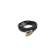 Кабель мультимедійний 3.5mm M to 2xRCA M 5.0m black VEGGIEG (YT-AR2-5)
