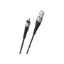 Дата кабель USB 2.0 AM to Lightning 1.0m 2.4A nylon BX32 black BOROFONE (6931474710413)