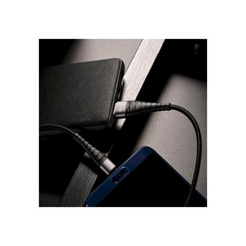 Дата кабель USB 2.0 AM to Lightning 1.0m 2.4A nylon BX32 black BOROFONE (6931474710413)