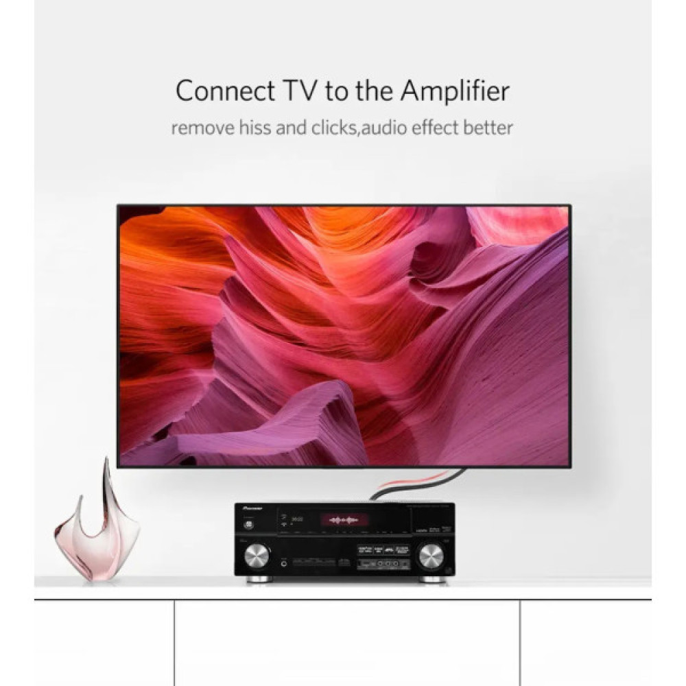 Кабель мультимедійний 2xRCA M to 2xRCA M 1.0m AV104 black Ugreen (30747)