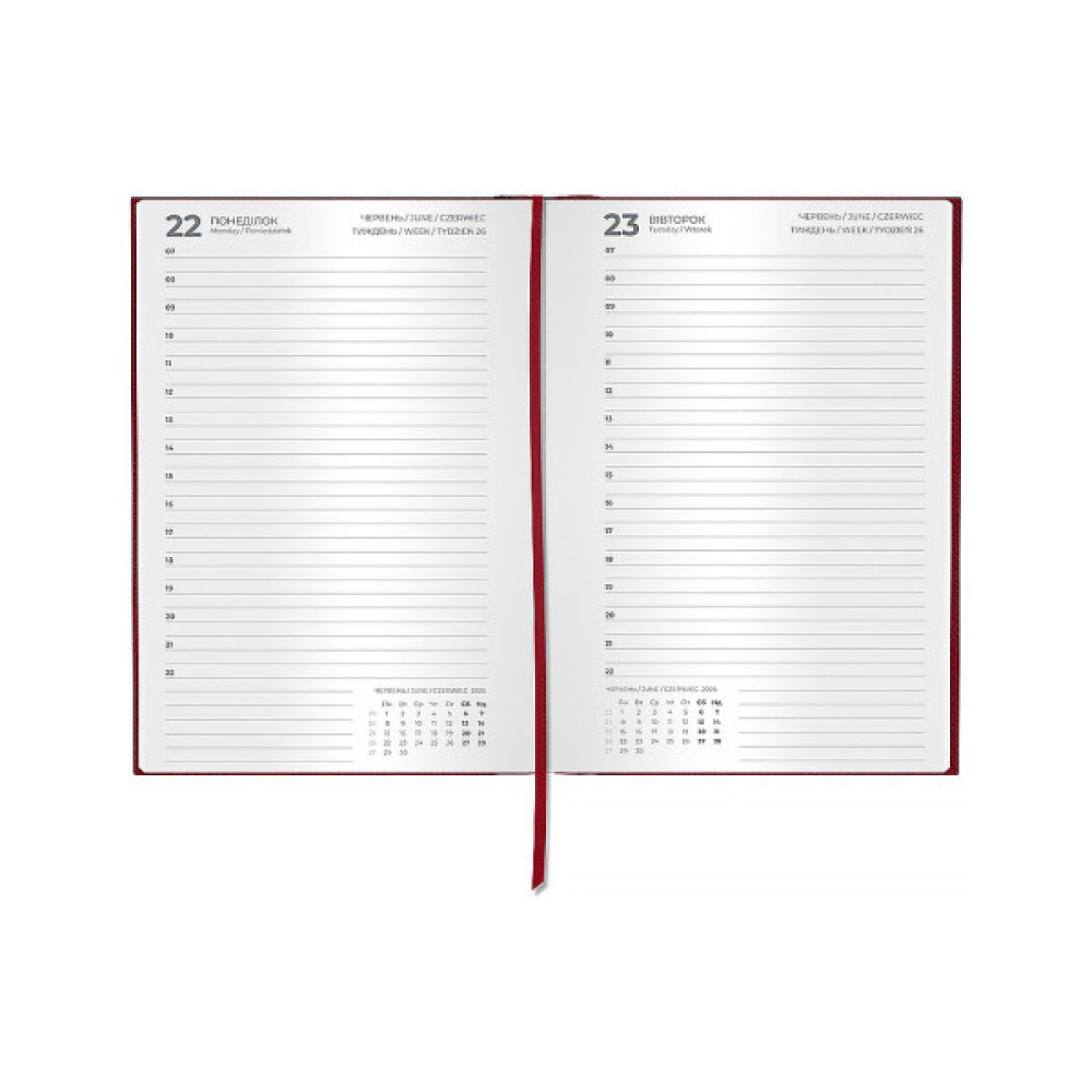 Тижневик Axent датований 2026 Classic Style, 145х210, бордовий (8840-26-3-A)