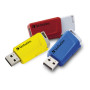 USB флеш накопичувач Verbatim 3x16GB Store 'n' Click Red/Blue/Yellow USB 3.2 (49306)