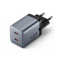Зарядний пристрій Vention 2xUSB-C PD45W GaN transparent gray (FCFH0-EU)