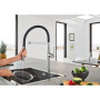 Змішувач для кухні Grohe Essence, довж.виливу - 240мм, поворотний/гнучкий, 1важіль, супер сталь