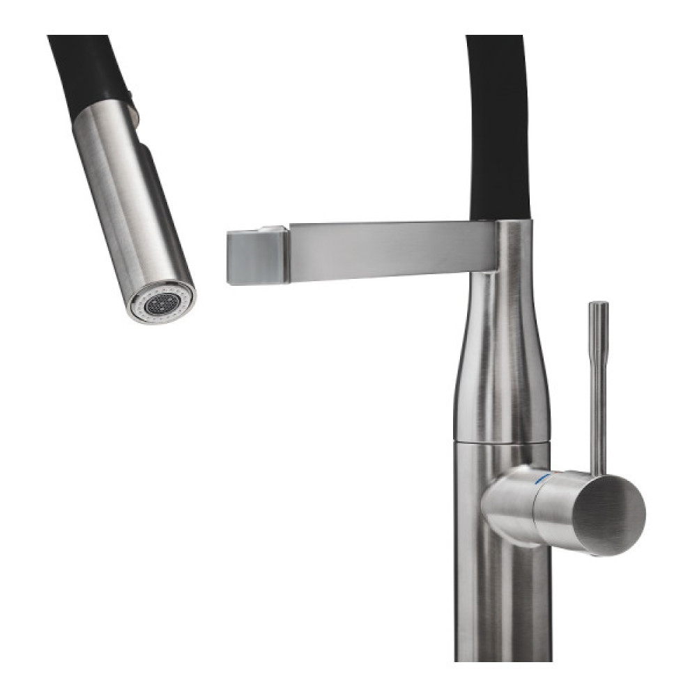 Змішувач для кухні Grohe Essence, довж.виливу - 240мм, поворотний/гнучкий, 1важіль, супер сталь