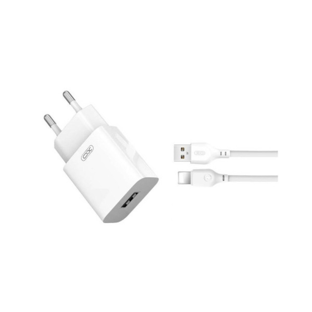 Зарядний пристрій XO L99 USB 12W + cable USB to Lightning white (L99-L-WH)