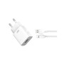 Зарядний пристрій XO L99 USB 12W + cable USB to Lightning white (L99-L-WH)