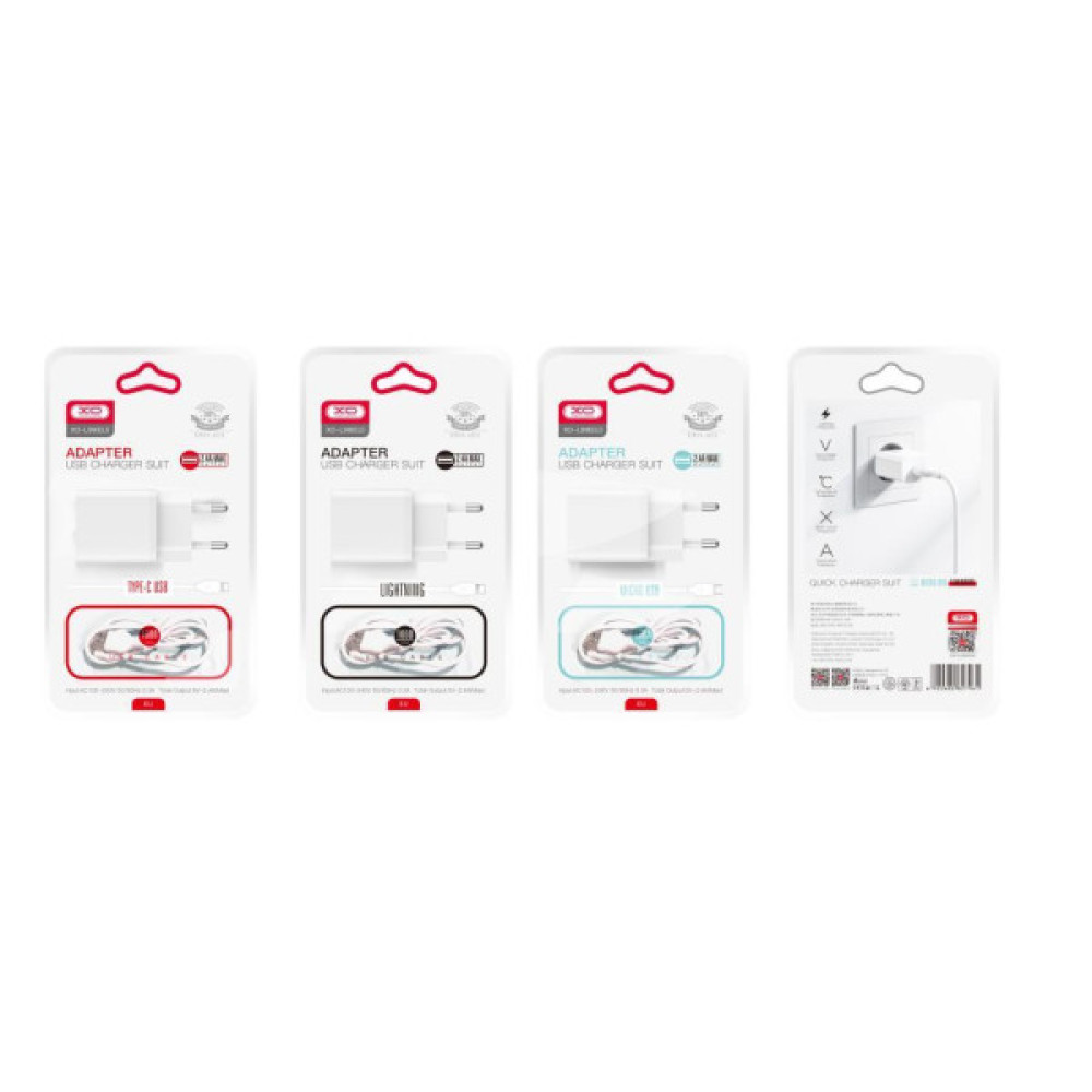 Зарядний пристрій XO L99 USB 12W + cable USB to Lightning white (L99-L-WH)