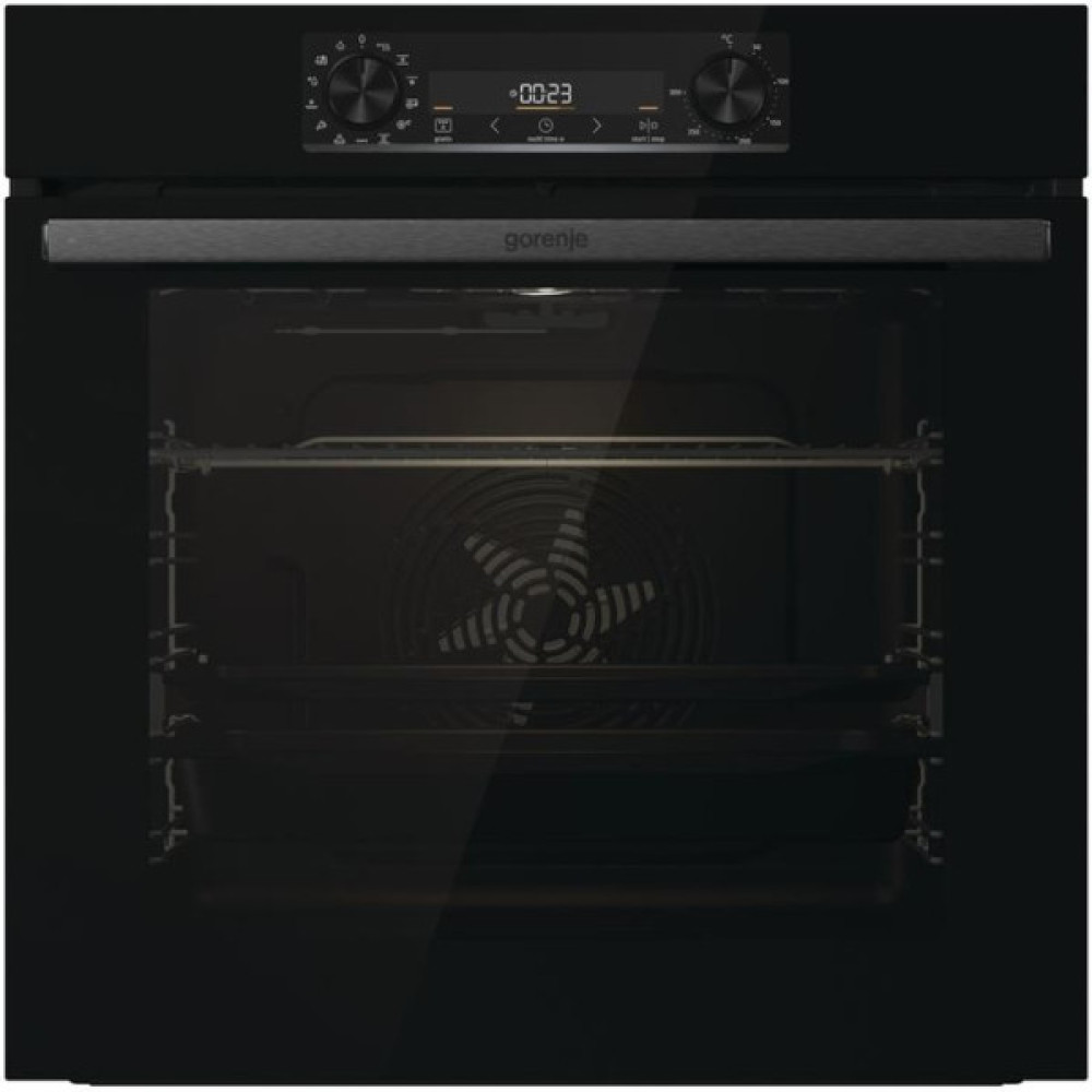 Духова шафа Gorenje електрична, 77л, A+, пара, дисплей, чорний