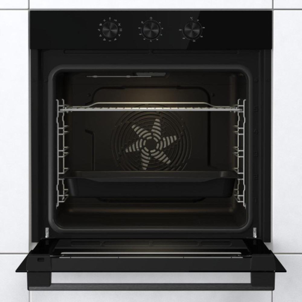 Духова шафа Gorenje електрична, 77л, A+, пара, дисплей, чорний